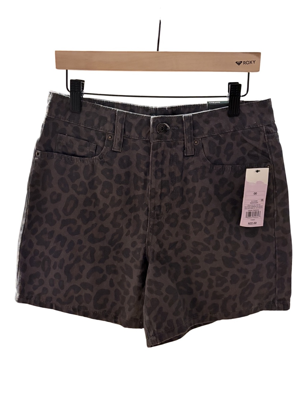 NWT 00 wild fable Brown Leopard Print Jean Shorts, 5” Inseam, 100% cotton